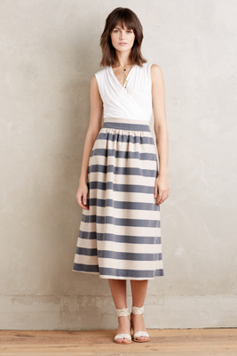 striped midi skirt