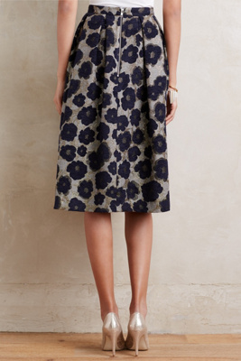 Floral Brocade Midi Skirt