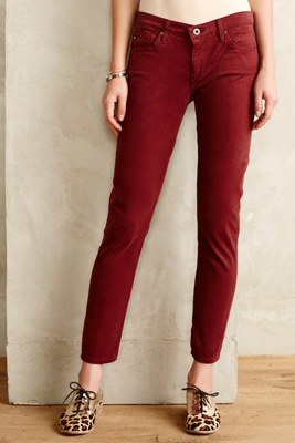 AG Stevie Ankle Sateen Jeans Wine 32 Tees