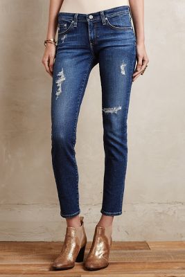 AG Stevie Distressed Ankle Jeans 7 Year 26 P Denim