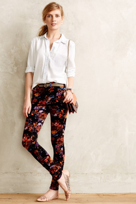 Pilcro Serif Cord Printed Floral Leggings