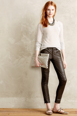 Pilcro Vegan Leather Moto Leggings Brown 25 P Leggings