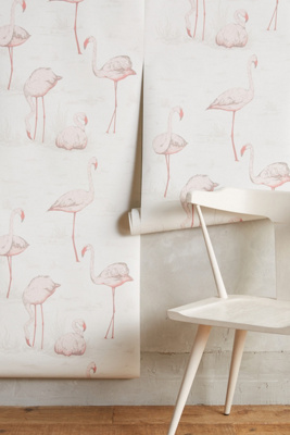 Wading Flamingos Wallpaper