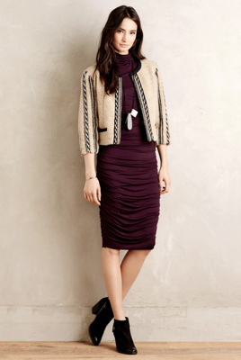 Gathered Turtleneck Sheath