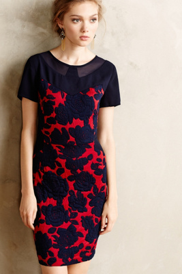 Rose Panel Pencil Dress