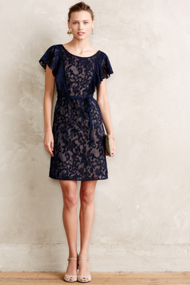 Fluttered Scrollwork Dress