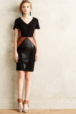 Patchworked Vegan Leather Dress