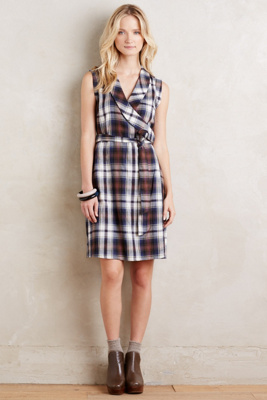 Wrapped Plaid Dress