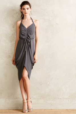 Ruched Slate Dress