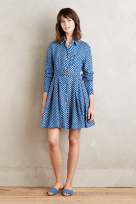 dotted linen shirtdress