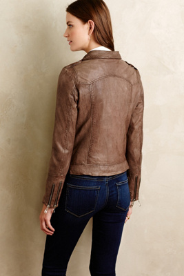 Washed Leather Moto Jacket