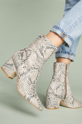 anthropologie snakeskin boots
