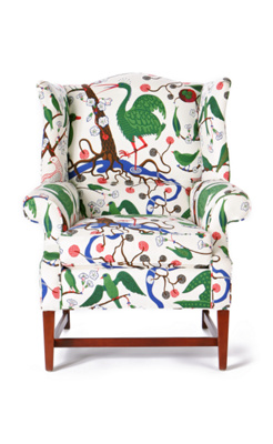 josef wingback chair, grona faglar