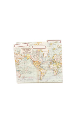 vintage map file folders