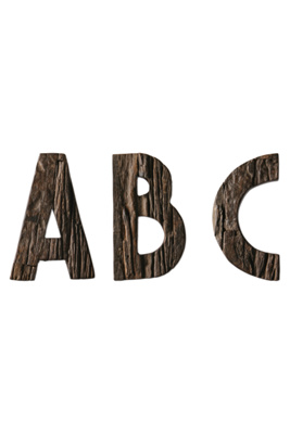 recycled wood alphabet letters