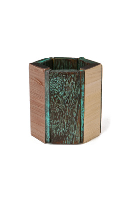 Siumu Bangle - Anthropologie.com :  wood rafia green elastic