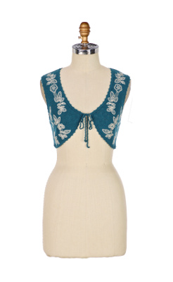 Border Phlox Vest - Anthropologie.com : pointelle tie closure floral blue sweaterknit