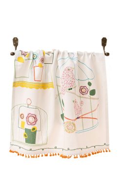 Aviaries Dishtowel, Bird Cages