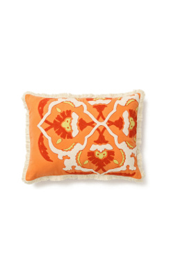Suzani Flame Pillow, Melon - Anthropologie.com