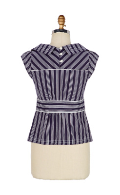 Meridian Blouse - Anthropologie.com :  striped back buttons sailor bodice