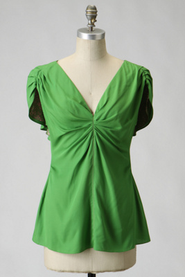 Hidden Print Blouse - Anthropologie.com :  blouse bamboo green silky
