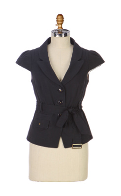 Bespoke Blazer - Anthropologie.com :  blazer navy twill belted