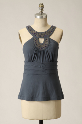 Mythical Phoenix Tank - Anthropologie.com :  yoke cotton beading keyhole detail