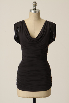 Secret Sparkle Cowlneck - Anthropologie.com : cowlneck jersey slinky pleats drape