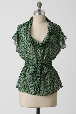Emerald Cascade Blouse - Anthropologie.com :  blouse printed silk tie waist