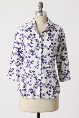 Skybound Button-Up - Anthropologie.com :  button front navy shirt voile