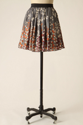 Spindly Stems Skirt - Anthropologie.com :  silk cute purple leaf print