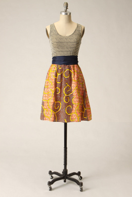 Flight-Of-The-Bee Dress - Anthropologie.com : honeycomb striped yellow racerback orange