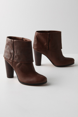 Proportion Play Booties - Anthropologie.com :  leather cuffed brown bootie