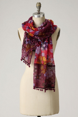 Spectral Web Scarf - Anthropologie.com : pom poms floral cheery mohair polyester