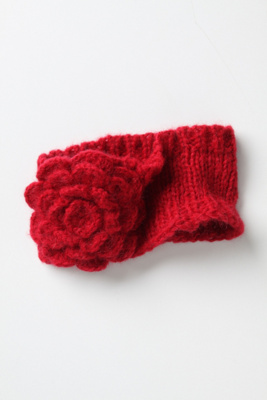 Blustery Bloom Headwrap - Anthropologie.com :  wool flower fuzzy cute