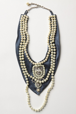 Dressed-Down Bib Necklace - Anthropologie : bib necklace brass glass