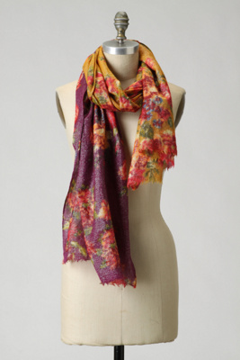 Glitzy Stems Scarf - Anthropologie.com :  wool metallic green scarf