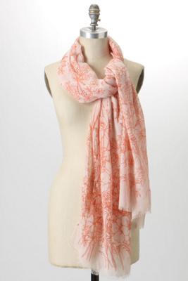 Penciled Posy Scarf - Anthropologie.com :  floral blue black acrylic