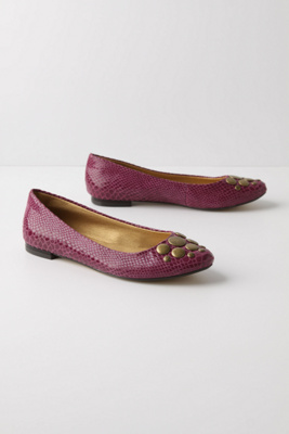 Wishing Well Flats - Anthropologie.com : stamped brass accents leather plum