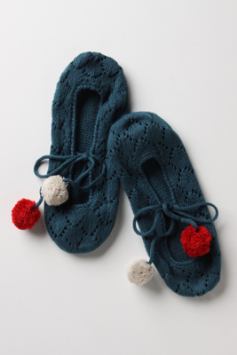 Rah-Rah Slipper-Socks - Anthropologie.com :  slipper sock pom pom slipper