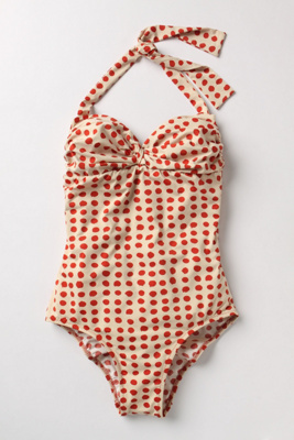 Sunspots One-Piece - Anthropologie.com :  cute boning tie neck swimsuit