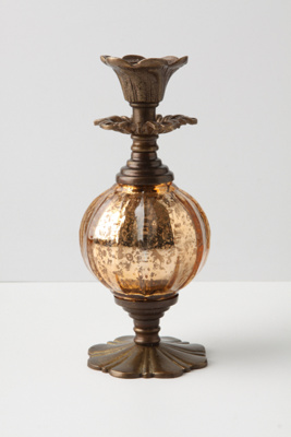 Analiese Taper Holder, Mercury Glass