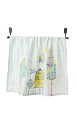 Birdie Bungalow Dishtowel, Blue