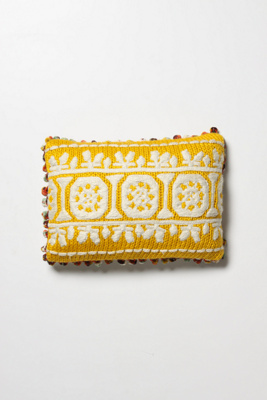 Topographic Pillow, Ochre - Anthropologie.com