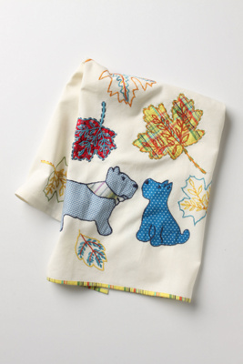 Dog Walking Dishtowel, Scotties