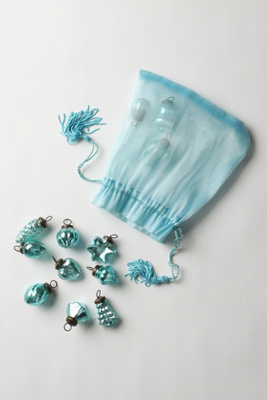 Mini blue icicle ornaments from Anthropologie