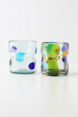 Pinched Dots Glass, Orange
