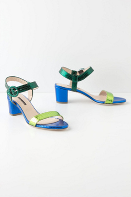 Colorblocked Foil Heels