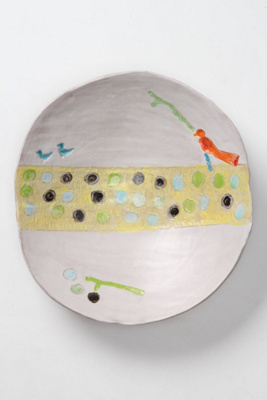 Perched Birds Serving Bowl