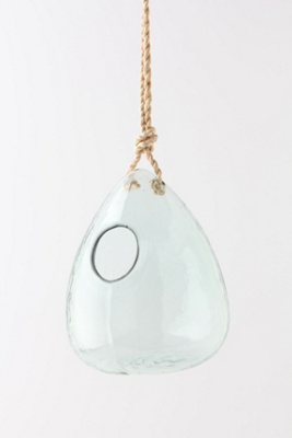 Teardrop Recycled Glass Birdfeeder 